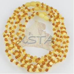 Amber necklace raw baroque  cognac matte